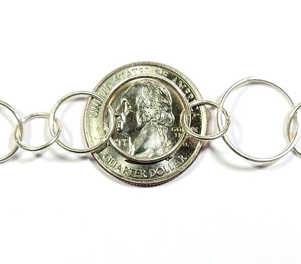 Sterling Silver Interlocking Circle Link Necklace… - image 3