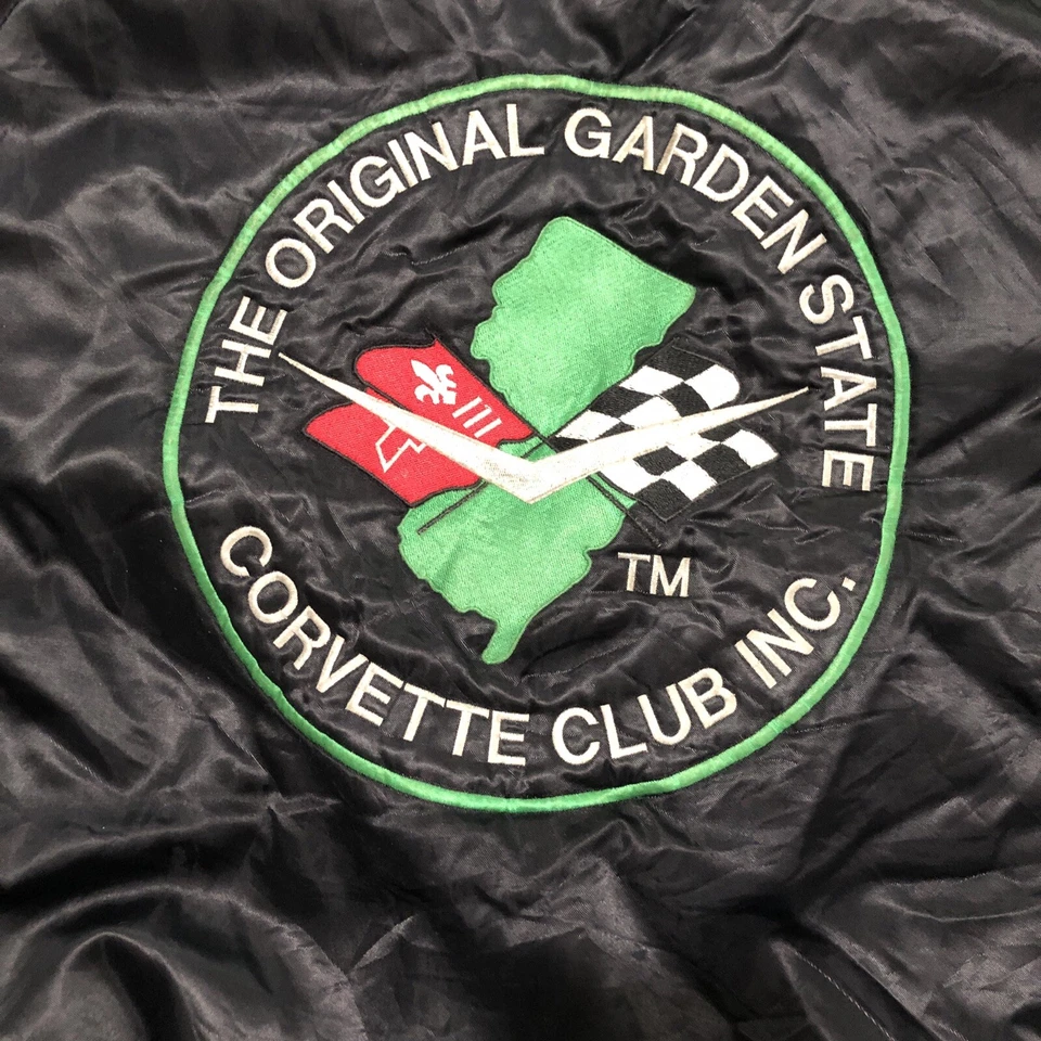 Chaqueta Chevrolet Corvette Club ZR-1 para hombre satinada XL negra años 80’s abrigo de bombardero de colección Foto 3 de 4