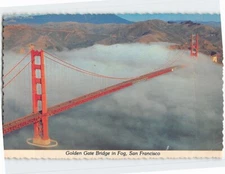 Postcard Golden Gate Bridge in Fog San Francisco California