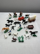 Lot Plastic Rubber 50s 60s Horses Cowboys Riders Saddles Horses Hong Kong