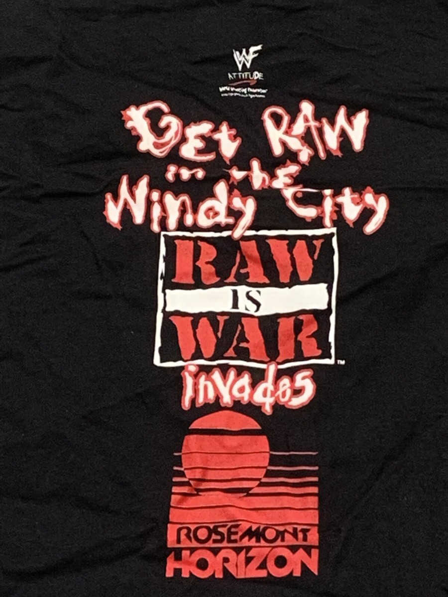 VTG 1997 WWF Raw Is War Invades Rosemont Windy City Chicago Black