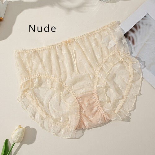 Übergröße Damen Spitze Netz Rüschen Slip Höschen Unterwäsche dehnbar Dessous sexy - Bild 5 von 35