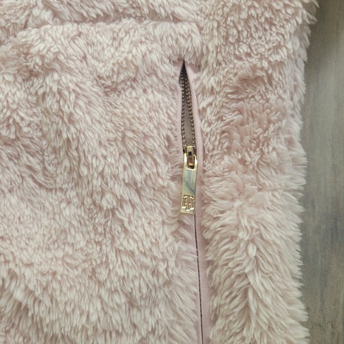 Tommy Hilfiger Women’s Size L Baby Pink Faux Fur Zip Pullover Jacket - Picture 6 of 14