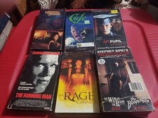 x6 Stephen King Horror Movie VHS: Apt Pupil, Needful Things, Cujo, Running Man +