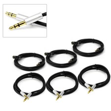 3X 3.5MM AUX EXTENSION AUDIO CABLE BLACK/SILVER GALAXY S IV S4 S3 NOTE II NEXUS