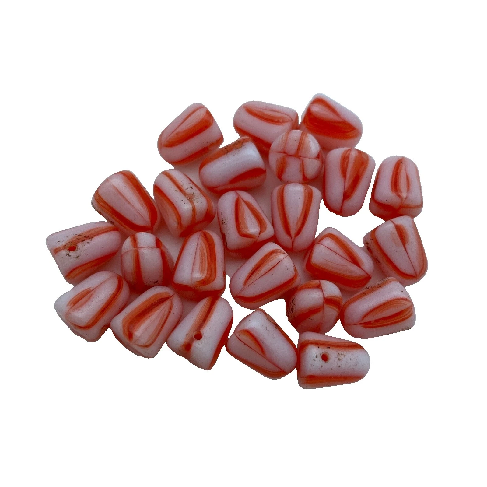 Glass Crackle Glass White Jewelry Making Beads