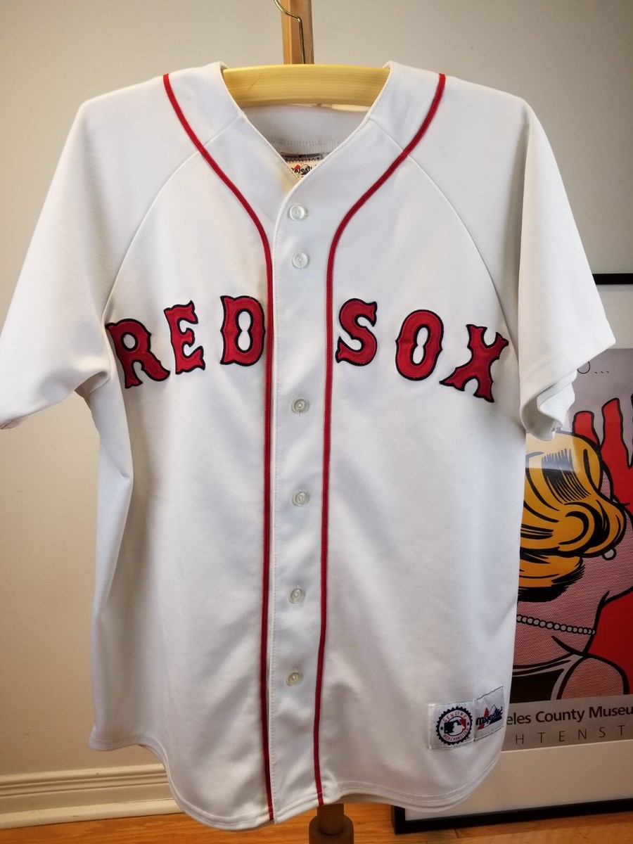 VINTAGE BOSTON RED SOX #18 DAMON MAJESTIC MLB BASEBALL JERSEY SZ