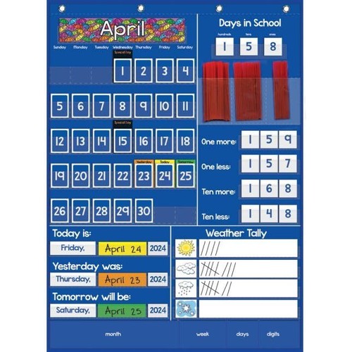 Really Good Stuff All About Today Pocket Chart – 22” x 30” Daily Classroom...