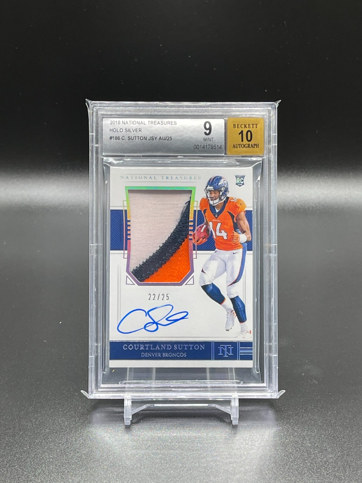 Courtland Sutton Panini National Treasures #186 Patch Autograph-Holo Silver