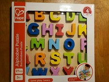 Hape Wooden Alphabet Puzzle Wooden ABC Letters Colorful Educational Learning...