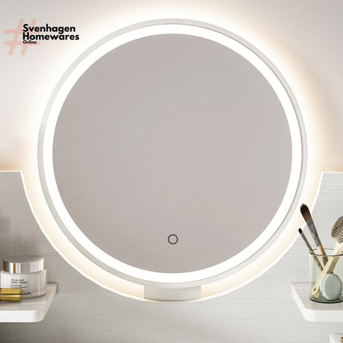 LED Luminous Beauty Dresser Vanity Table with Mirror, Stool and Storage Drawers - Picture 5 of 7