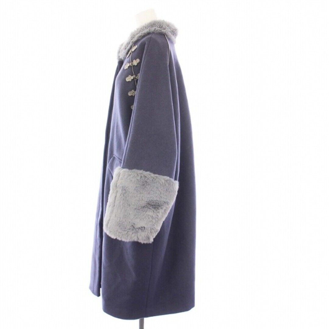 Pameo Pose Mandarin Cocoon Coat Stand Collar Long Pameo Pose Mandarin Cocoon Coat Stand Collar Long