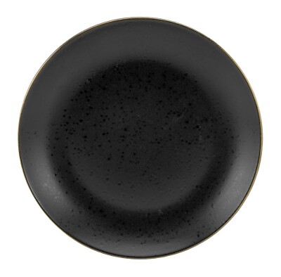Creatable Industrial gold Dessertteller Kuchenteller Steinzeug schwarz matt