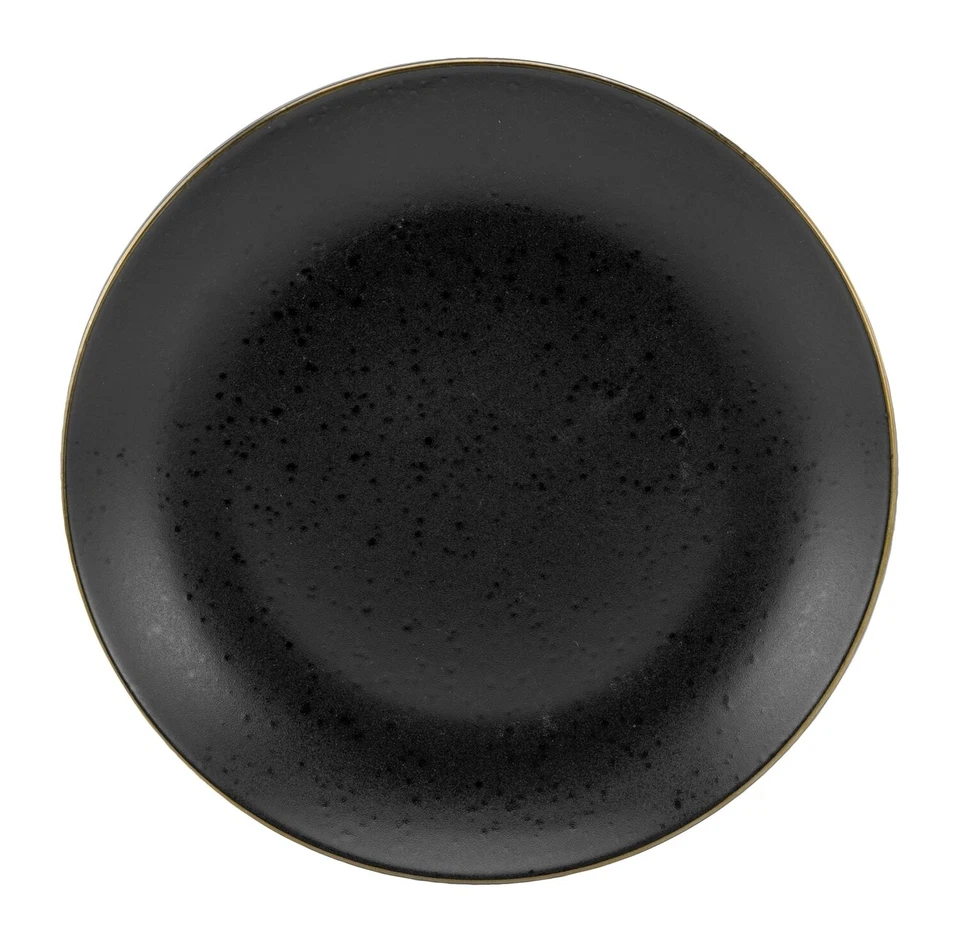 Creatable Industrial gold Dessertteller Kuchenteller Steinzeug schwarz matt