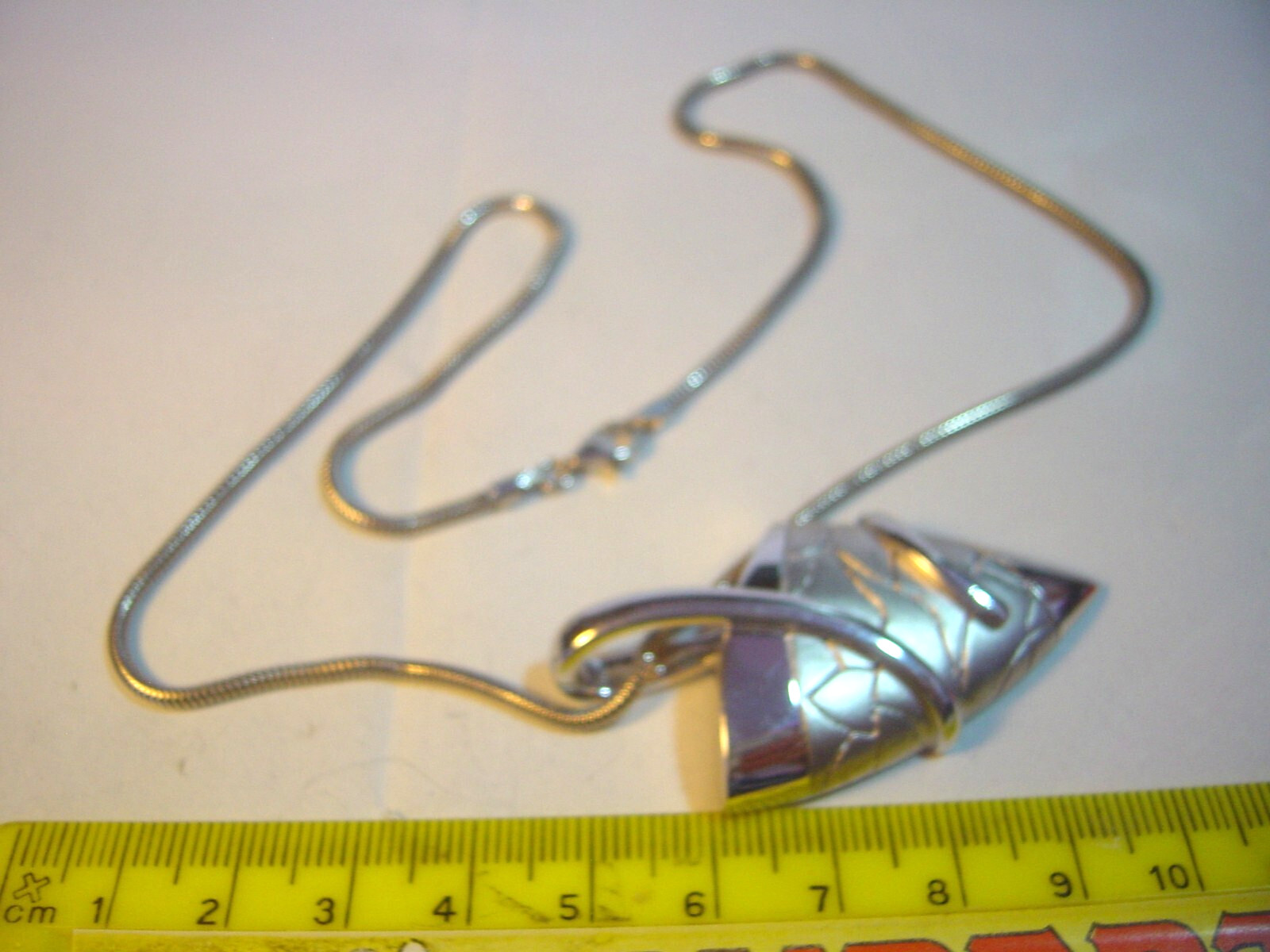 RARE-"BREUNING" Solid Silver Large Designer Penda… - image 10