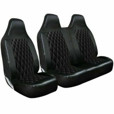 FORD TRANSIT MK6 MK7 MK8 VAN SEAT COVERS QUILTED DIAMOND LEATHER 2-1