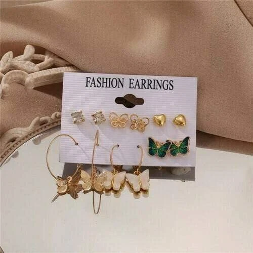 Red, Green, White Mang Tika and Chandbali Earrings Combo Set – AryaFashions