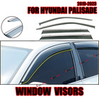 For Hyundai Palisade 19-23 Door Visor Window Wind Vent Deflector Blk+Chrome Trim