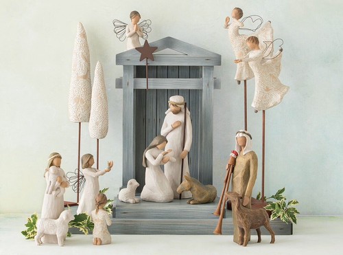 CRECHE FOR NATIVITY FIGURE SCULPTURE HAND PAINTING WILLOW TREE BY SUSAN LORDI - Picture 5 of 11