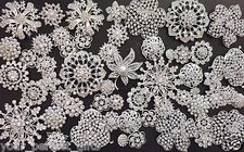 76 pcs Mixed Sliver Rhinestone Crystal Button Brooch Wedding Bouquet DIY Kit Lot