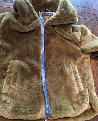 Zara Womens Jacket Green Hooded Fluffy size S small - Picture 6 of 6