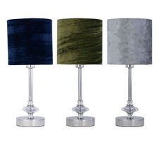 Lampada da tavolo moderna comodino design gioiello paralume velluto schiacciato