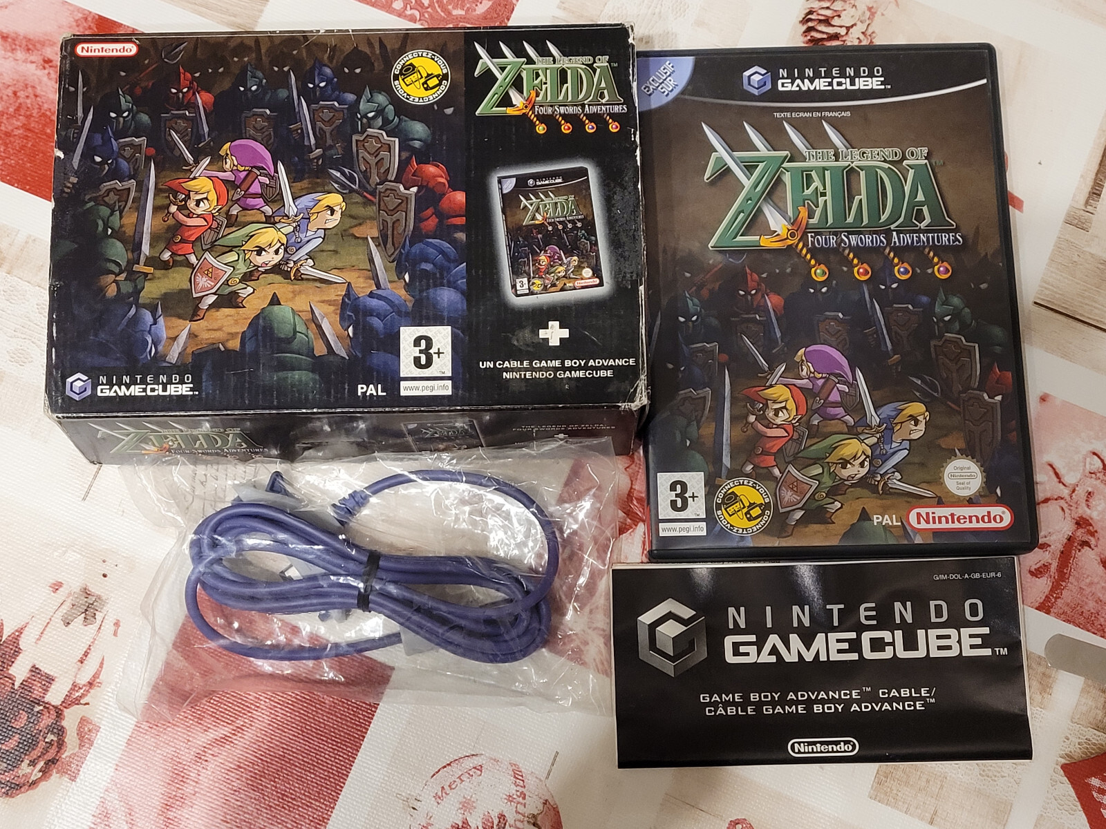 PACK NINTENDO GAME CUBE THE LEGEND OF ZELDA FOUR SWORDS ADVENTURES CABLE LINK FR