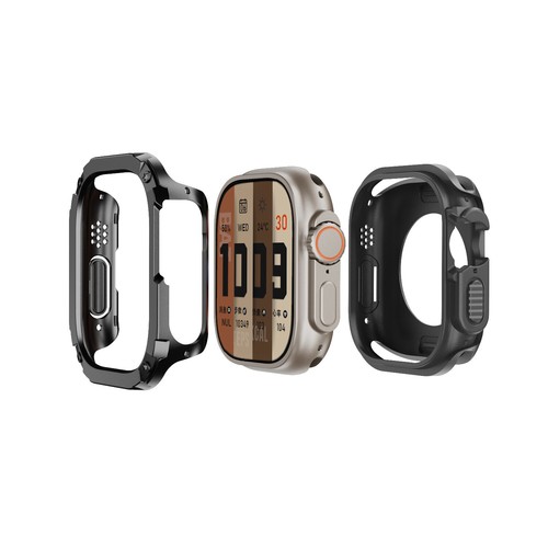 Étui de protection bracelet silicone pour Apple Watch bracelet Ultra2/1 série10 9 8 7 46 mm - Photo 2 sur 33