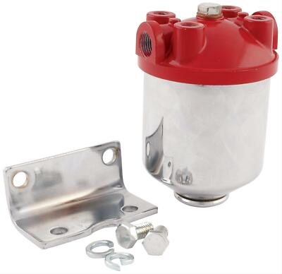 Large Universal Canister Style Fuel Filter 3/8'' In & Out 90 GPH at 7 PSI Flow 