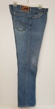 Vintage Lee Brand Blue Denim Jeans Pants Men's 36Wx34L Cotton Poly Made in USA