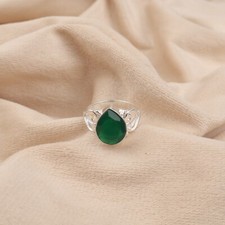 Green Onyx Gemstone 925Sterling Silver Jewelry Handmade Ring For Engagement Gift