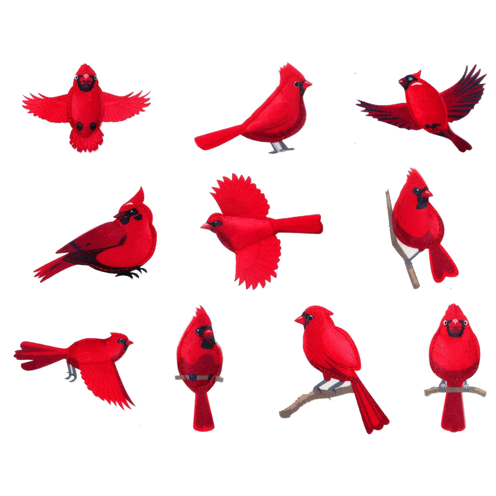 Red Bird Ornaments for Christmas Tree 10X Christmas Decorations for Door, Wall