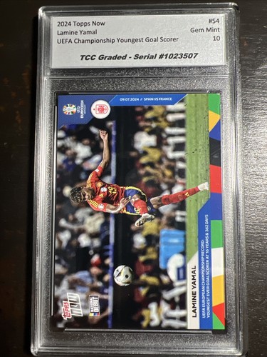 2024 Topps Now Lamine Yamal Youngest Goalscorer TCC Graded Gem Mint