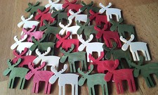 30 x Holz 3.5cm Bunt Elch Birke Streuen Tischdekoration Rentier Dekoration Deko