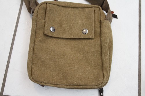 Borsa organizer in tela marrone/marrone tracolla piccola con tracolla - Foto 7 di 8