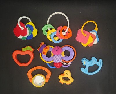 Lot of 7  Vintage 1970-80s Baby Toys. (Tommee, Fisher Price, First Year, Gerber)