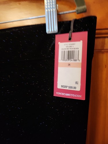 VINCE CAMUTO Womens Rich Black Pants Plus Size 2X Holiday NWT $89 - Picture 2 of 8