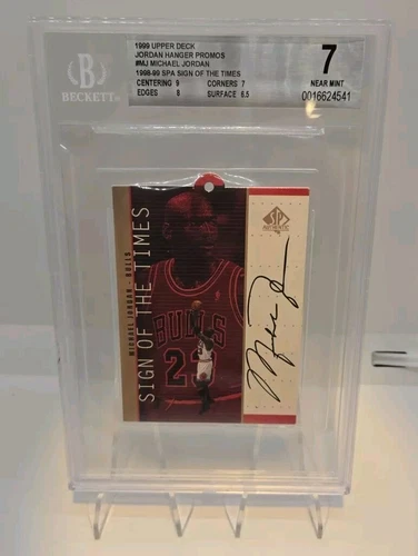 1998-99 UD SPA Sign of the Times Hanger Promo MICHAEL JORDAN BGS 7 Low Pop