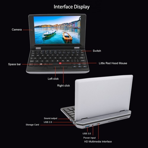 Notebook PC 7in 12GB Plus 256GB SSD Große Kapazität USB3.0 2MP HD Front Kam Neu - Picture 11 of 30