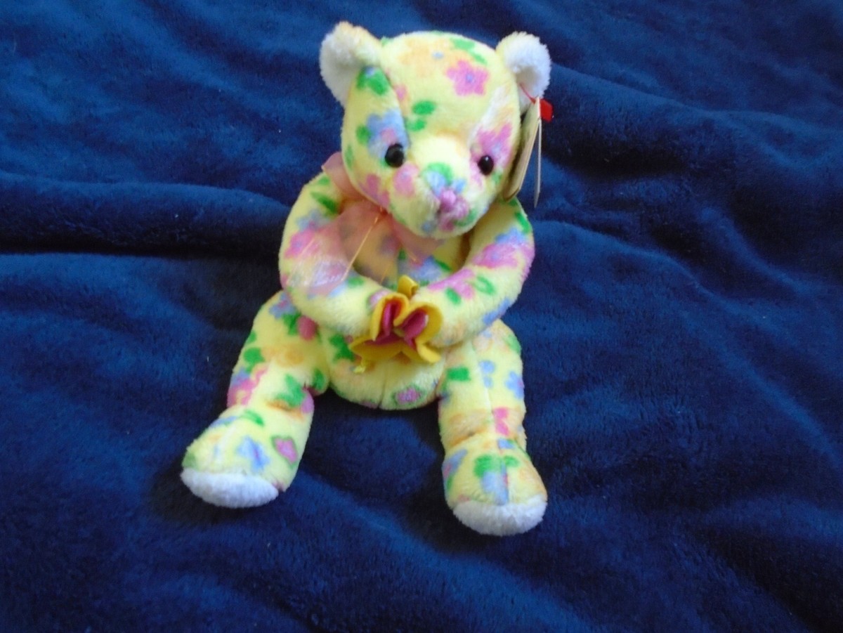 Ty 10yrs Beanie Babies, Bloom the Bear, April 09, 2003, New with 