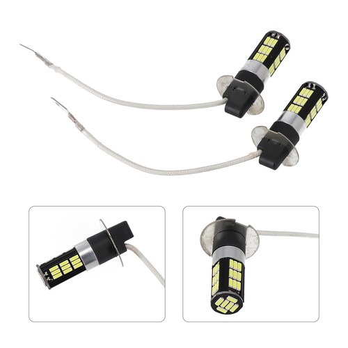 Ultra Bright H3 21W LED Fog Light Bulbs TurnBrake Lamp 2 Pack 6000K White - Picture 13 of 22