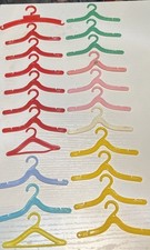 Barbie Doll Size 1960's VINTAGE Hard Plastic 22 Multi HANGERS LOT 3 .5" Long