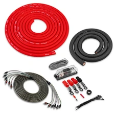 Belva BAK02 Red 1/0 Gauge Amplifier Wire Kit w/ 6-Ch RCA Cable