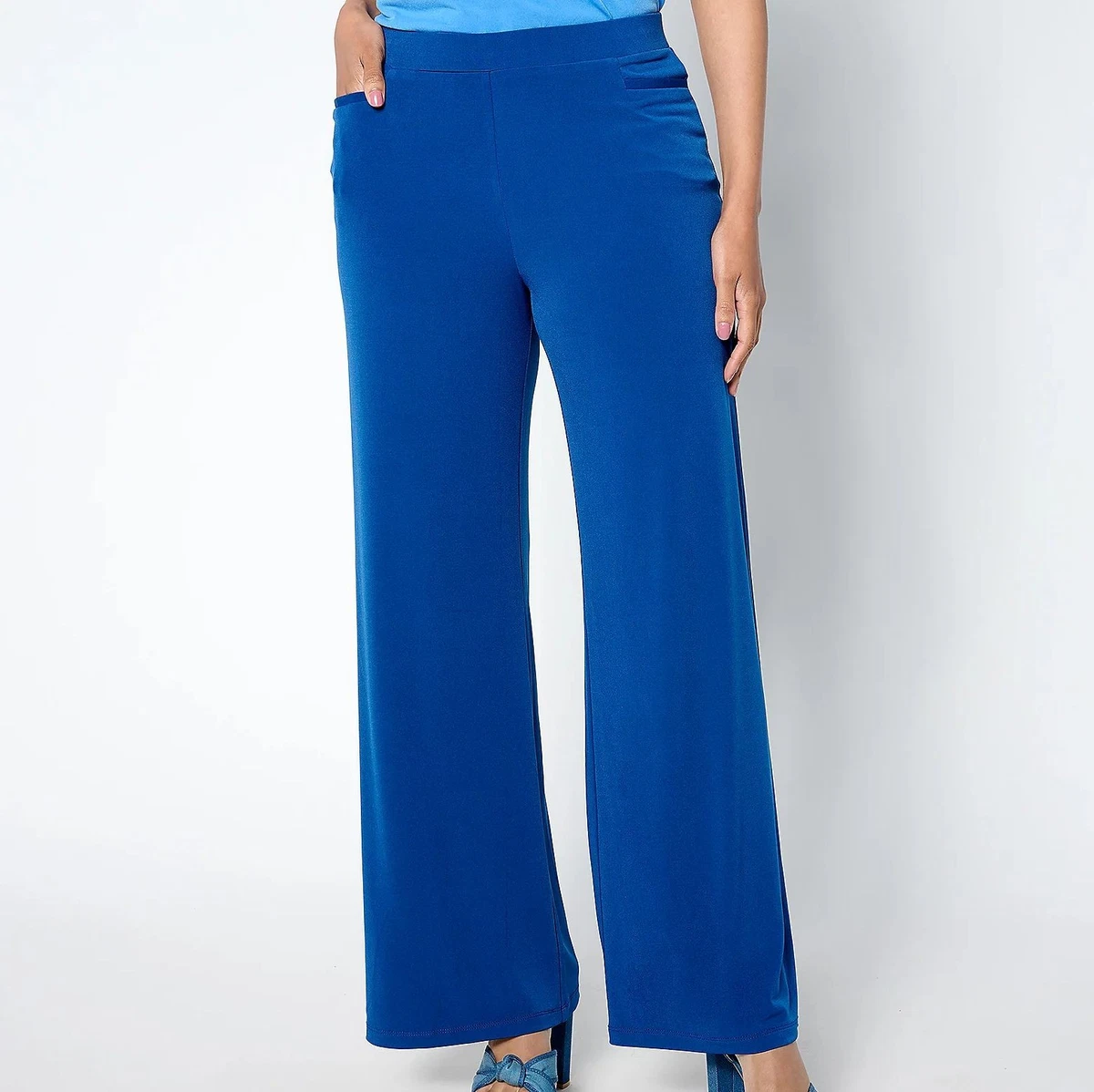 Pantalon Crop Susan Graver Soleil Dentelle Jambes Larges Naturel Taille L