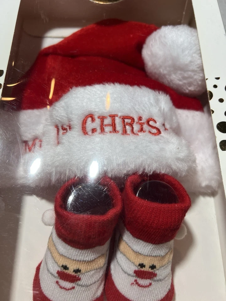 Little Me My 1st Christmas Holiday Set de Sombrero y Botín 0-12 Meses Foto 2 de 4