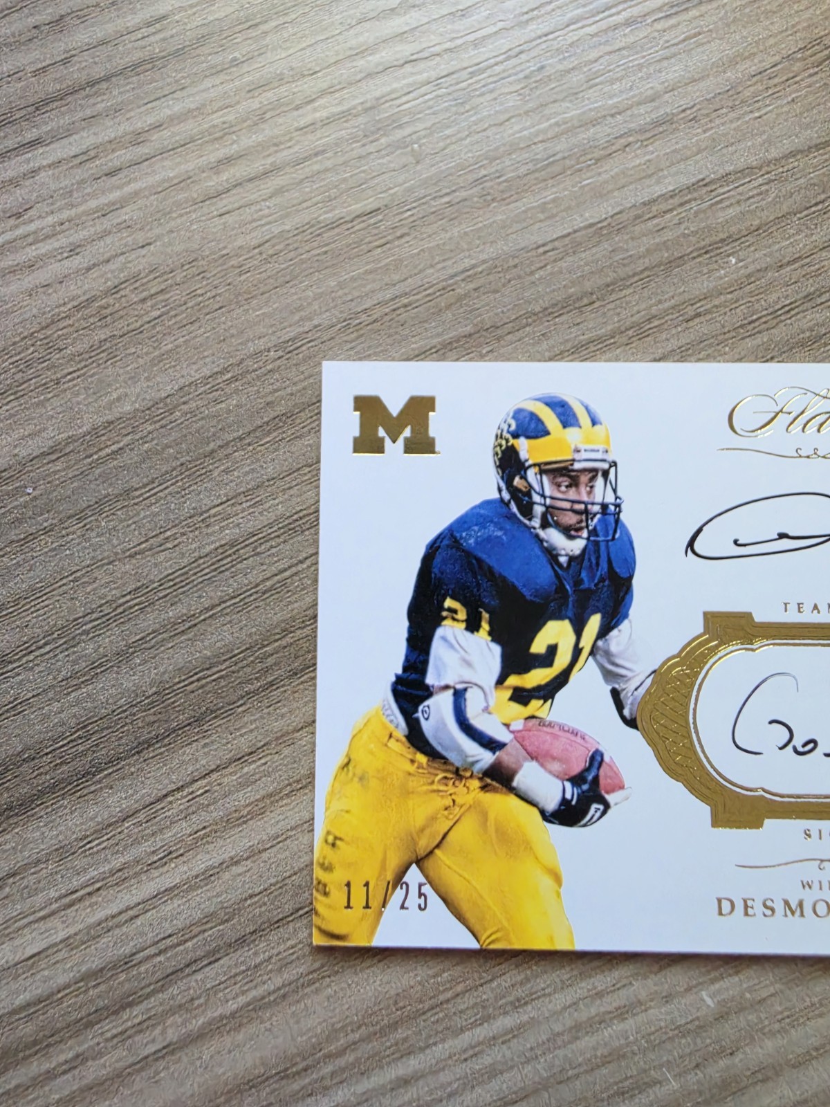 Desmond Howard 2017 Flawless Blue Team Slogan Go Blue Auto /25 Michigan Heisman view 6