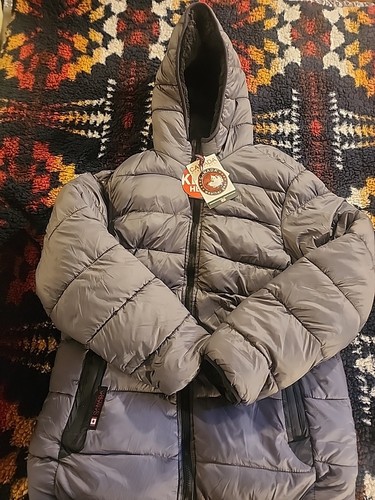 CANADA WEATHER GEAR CHARCOAL GREY REVERSIBLE NYLON PUFFER ZIPPER JACKET SIZE XL - Bild 8 von 24