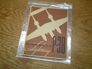 Original 1944 P 38 Lightning Pilot Training Manual Brown Cover Restricted WWII