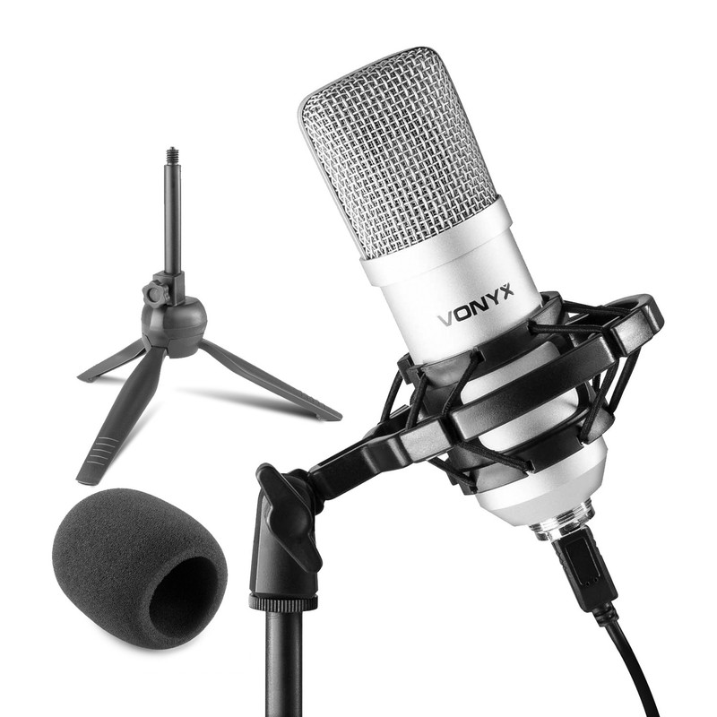 Vonyx CM300S USB Condenser Microphone for Studio, Podcast, Broadcast