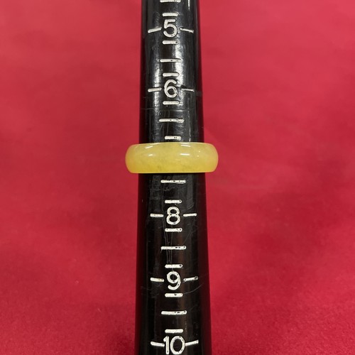 Runde Zargenfassung Citrin Edelstein gelbe Jade Ringgröße 7 - Bild 3 von 4